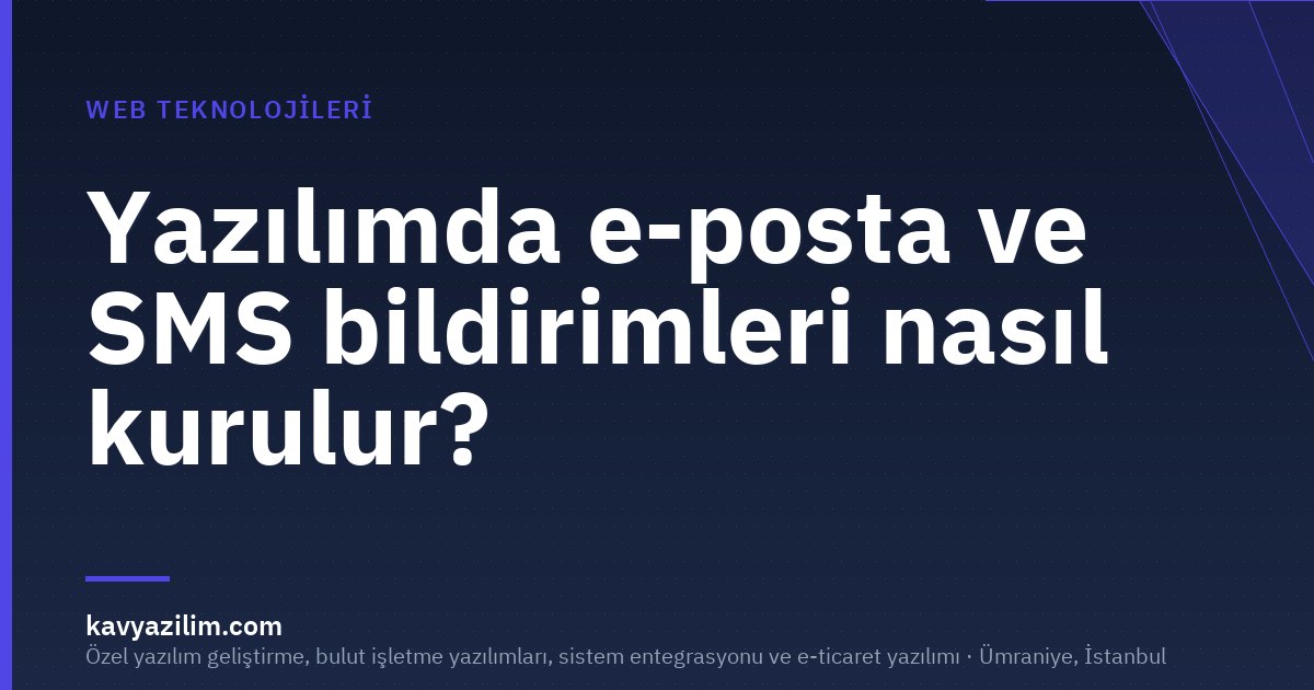 Yazılımda e-posta ve SMS bildirimleri nasıl kurulur?