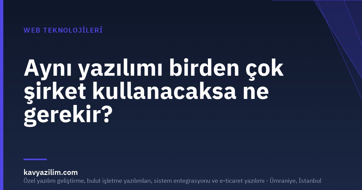 Aynı yazılımı birden çok şirket kullanacaksa ne gerekir?