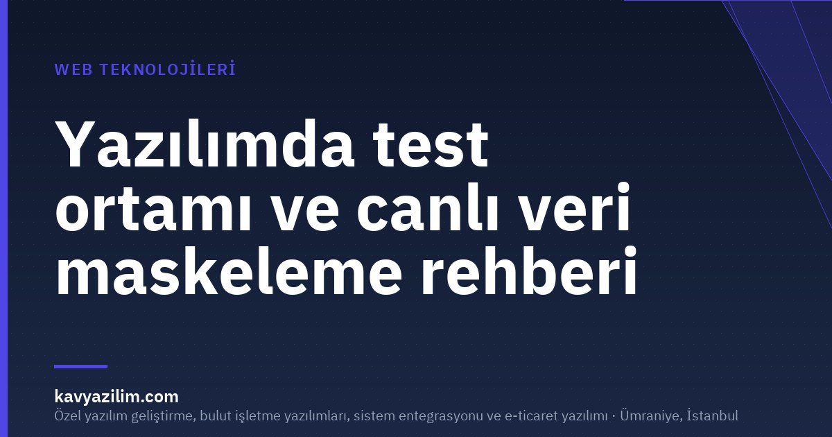 Yazılımda test ortamı ve canlı veri maskeleme rehberi