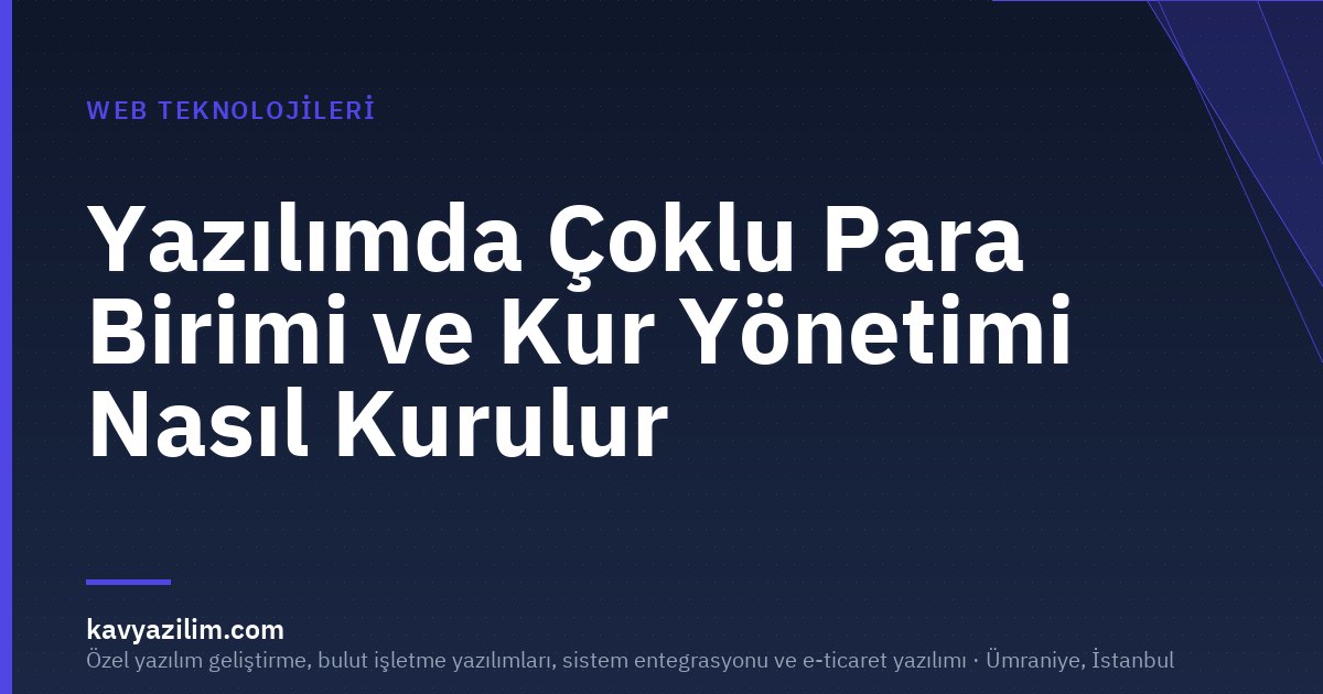 Yazılımda Çoklu Para Birimi ve Kur Yönetimi Nasıl Kurulur
